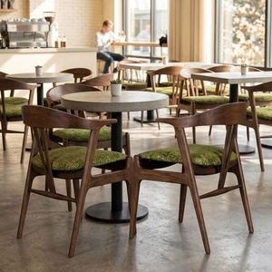 เก้าอี้ไม้สักสำหรับร้านอาหารดีไซน์หรูหราสะดวกสบายแบบเรียบง่าย - Product Image 1