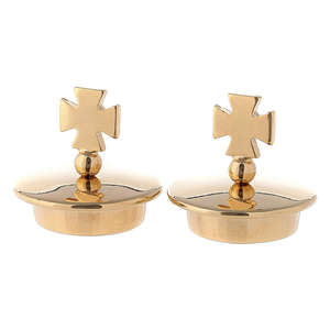 Cruces Religiosas de Latón Chapado en Oro con Bandeja para Artículos de Iglesia, Artículo Decorativo - Product Image 2