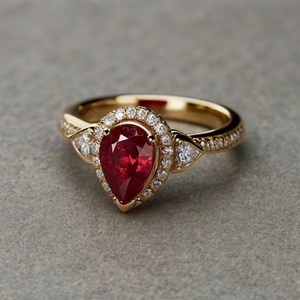 Anillo de Oro Sólido con Sangre de Paloma, Rubí Clásico, Halo Personalizado, 10K, 14K, 18K, Platino, Joyería Fina, Reliquia de Calidad para Bodas - Product Image 3