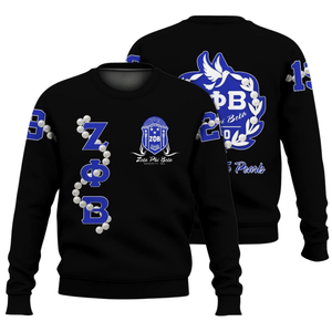 Zeta Phi เบต้าเสื้อสเวตเชิ้ตคอกลมปักลายสำหรับผู้หญิงเสื้อผ้าสีฟ้าแนวกรีกสำหรับ1920ชมรม - Product Image 3