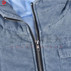 Nueva llegada de mezclilla con clip de algodón lavado con capucha sin mangas Cargo Chaleco Corto Casual mujer Chaleco de mezclilla - Product Image 4