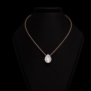 Collier élégant Halo poire Leb Grown pendentif en argent sterling 925 bijoux à breloques pour femmes pour fiançailles cadeau de fête de mariage - Product Image 3