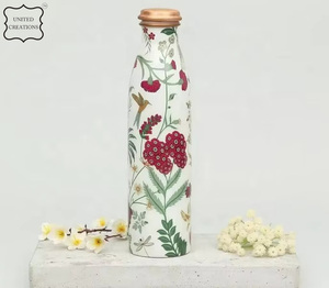 Elegant Design printed Copper <b>Water</b> Bottle Handmade New Trendy Ayurvedic Design Direct Drinking Boiling <b>Water</b> - Product Image 5