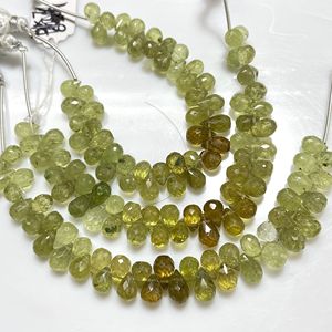 Grenat grossulaire à facettes en forme de goutte perles de Briolette grenat grossulaire larmes, perles en gros pour bijoux - Product Image 1