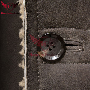 Men's Khaki <b>Sheepskin</b> Peacoat Customized Warm Winter <b>Jacket</b> with Classic Style, Premium Quality, and Personalized Fit - Product Image 5