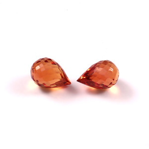 Saphir orange de laboratoire 4x6mm, taille goutte d'eau, facetté, calibré, pierre précieuse en vrac certifiée, fournisseur en gros pour la fabrication de bijoux - Product Image 3