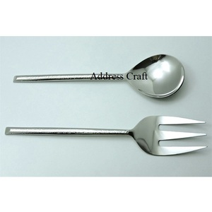 Útiles herramientas de cocina, servidor de ensalada de acero inoxidable, juego de Servicio de ensalada Manual operado a mano, cubiertos reutilizables seguros para alimentos al mejor precio - Product Image 6