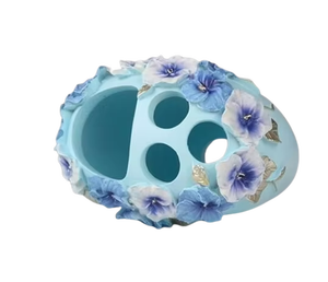 Juego de baño de lujo con diseño Floral de resina azul, acabado brillante de resina para tocador de baño doméstico y uso decorativo de La India - Product Image 6