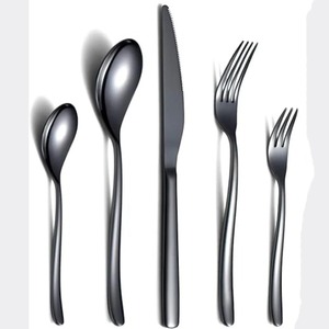 Juego de 4 cubiertos de acero inoxidable, ideal para cocina, mesa, comedor, hogar, café, cubiertos chapados en color plateado, mango de mármol - Product Image 4