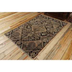 พรมตุรกีขนาด 4.1x6.4 ฟุต สีน้ำตาลดำ พรมขนสัตว์โมร็อกโกวินเทจ - Product Image 2