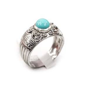 Bague en argent sterling 925 Bague en turquoise de l'Arizona naturel Bague en argent Bijoux en pierres précieuses - Product Image 5