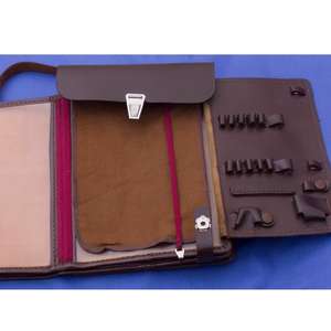 Esta es una auténtica bolsa de cuero marrón para mapas o planos del ejército soviético. - Product Image 6