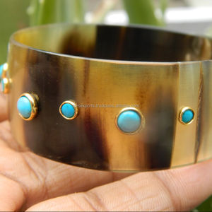 กำไลข้อมือสำเร็จรูปลายเขาควายทำด้วยมือ2025มีความต้องการสูงมีรูปแบบล็อครูปทรงล็อกสำหรับงานแต่งงาน - Product Image 1