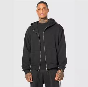 Sweat à capuche zippé pour hommes Sweat à capuche en coton polaire éponge à fermeture éclair complète Sweat à capuche zippé américain surdimensionné à impression bouffante personnalisé - Product Image 5