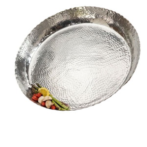Bandeja de acero inoxidable de diseño con borde de hoja dorada Latón chapado personalizado de estilo moderno antiguo para decoración del hogar - Product Image 4