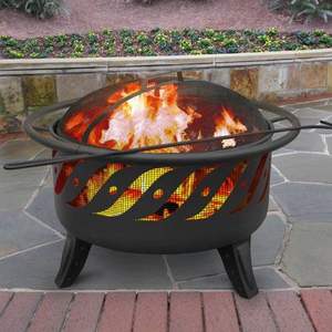 Durable decorative cast iron <b>fire</b> <b>pit</b> farmhouse rustic <b>outdoor</b> patio backyard garden evening gatherings entertainment use - Product Image 4
