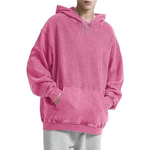 Survêtements unisexes 100% coton Streetwear surdimensionné avec broderie imprimée bouffante personnalisé poids lourd sweat à capuche en éponge française uni - Product Image 4