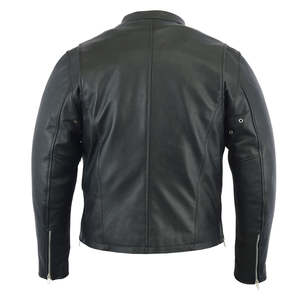 Veste en cuir véritable de haute qualité pour hommes -- Veste à glissière Veste en cuir en ligne - Product Image 3