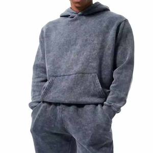 Slim Fit Casual Chándales Hombres Algodón Invierno Impreso Desgastado Sudadera con capucha Conjuntos de traje de sudor Lavado con ácido Peso pesado Ecológico - Product Image 2