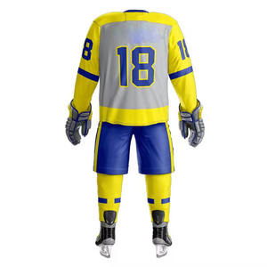 Vêtements de sport Maillot de hockey sur glace 100% Ensembles de hockey sur glace en polyester pour patchs personnalisés Ensembles de maillots de hockey sur glace fabriqués au Pakistan - Product Image 3