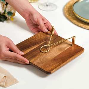 Boîte à mouchoirs en bois de luxe moderne avec clip en fer, organisateur en bambou pour table, DISPENSER dans un emballage élégant en boîte en papier - Product Image 6