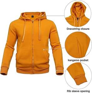 Ensemble de survêtements de jogging extérieur 2 pièces de haute qualité pour hommes, survêtement à manches longues avec fermeture éclair complète 100% coton, personnalisé, grande taille - Product Image 4