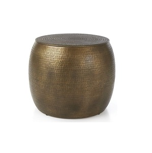 2025 Aluminium Hammered Coffee <b>Table</b> Home Decoration Most Selling <b>Round</b> Side <b>Table</b> Brown Color for Dining Room Decoration - Product Image 2
