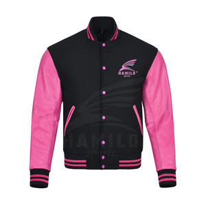 Chaqueta Bomber Varsity de Invierno para Hombre, Tallas Grandes, Transpirable, con Ribete de Piel de Visón y Cierre de Botones, Venta al Por Mayor - Product Image 1