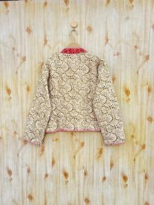 Chaqueta estilo Kimono Floral con estampado de bloques a mano para mujer, Abrigo acolchado de algodón índigo indio, prendas de vestir exteriores informales con botones para todas las estaciones - Product Image 4