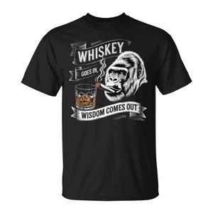 T-shirt Gorilla Whiskey con design a scimmia 'La saggezza si fa sentire' - Categoria Promozionale - Product Image 1