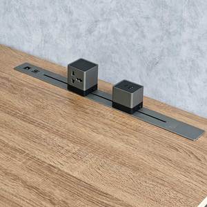 ZDesk ZD002 <b>Computer</b> <b>Desk</b> with Integrated Sliding Power Rail Rectangular Iron Legs Plywood Wood Frame - Product Image 3