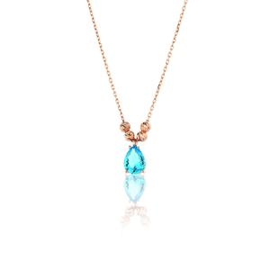 Collier à pendentif en zircon en argent sterling 925 pour femme élégante ALK1542 Design éblouissant fabriqué en Turquie - Product Image 1