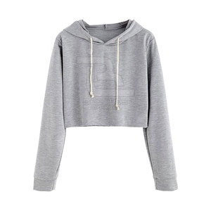 Top corto con estilo de alta calidad para mujer, sudaderas con capucha, precio al por mayor, nuevo diseño, Top corto para mujer, sudaderas con capucha - Product Image 2