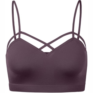 Premium Quality Plus Size Breathable Women <b>Sports</b> <b>Bra</b> with Front Logo High Support <b>Racerback</b> Yoga <b>Bra</b> Spandex/Nylon Material - Product Image 2