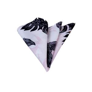 Pañuelo de bolsillo con estampado digital y estampado de hojas hawaianas, color crema y beige - Product Image 1