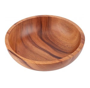 Cuenco de madera de acacia Natural de bajo precio, buena calidad, precio asequible, forma redondeada, Frutero de madera a granel para servir comida - Product Image 6
