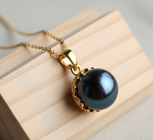 Cadena Delicada Minimalista Chapada en Oro de 18K con Perla Negra Natural en Engaste de Bisel, Forma de Gota, Estilo Bohemio, Cristal Curativo de Moda - Product Image 4