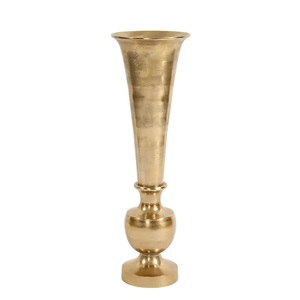 Vase à fleurs en métal de luxe moderne pour décoration de mariage, Vase de luxe Antique pour chambre à coucher, salon et jardin, plaqué or rond - Product Image 5