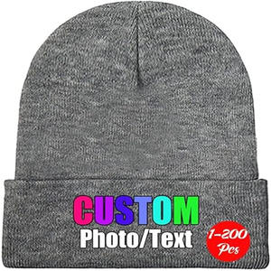 Chapeau personnalisé, bonnet confortable et chaud pour l'hiver, bonnet en tricot avec logo brodé personnalisé, design téléchargé par Dress Sports - Product Image 4