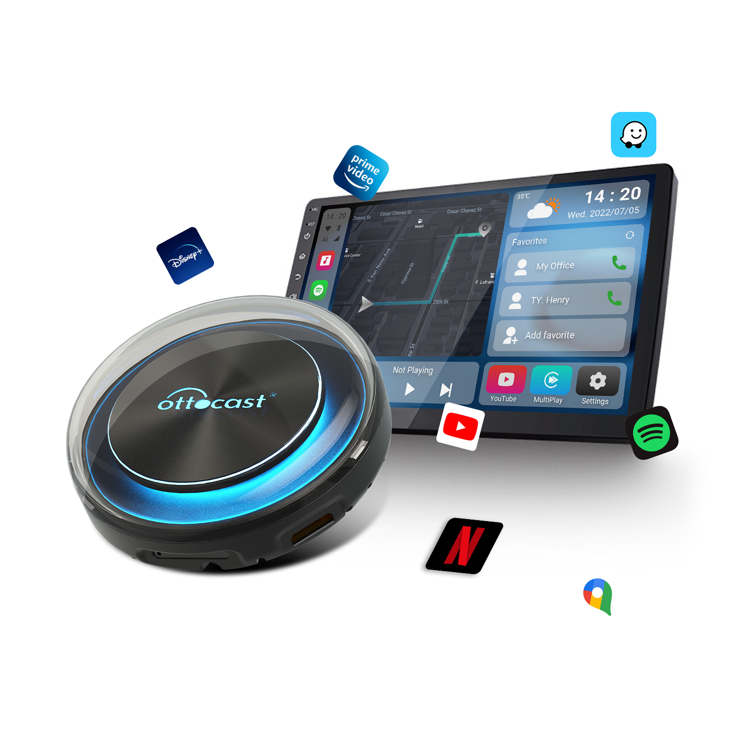 Ottocast PICASOU 2 - Wireless CarPlay AI Box 4+64GB