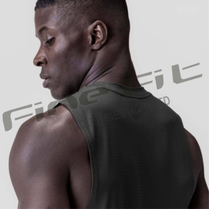 Custom Logo Men's <b>Black</b> Plus Size Tank Top Breathable Bamboo Gym Fitness <b>Vest</b> Casual Sleeveless Workout Athletic Tee for - Product Image 3