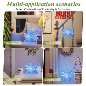 12 "Navidad Moravia estrella prismática iridiscente fácil montaje plegable LED estrella decoración colgante Navidad estrella vacaciones Decoración - Product Image 6