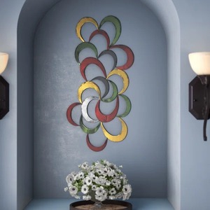 Elegante Floral Metal Arte de la pared Decoración para interiores del hogar Escultura de pared de hierro hecha a mano para sala de estar y dormitorio Acento - Product Image 1