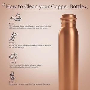 Botella ecológica de cobre con acabado mate, 1L, a prueba de fugas, solución duradera e hidratante para viajes y oficina disponible para la venta - Product Image 3