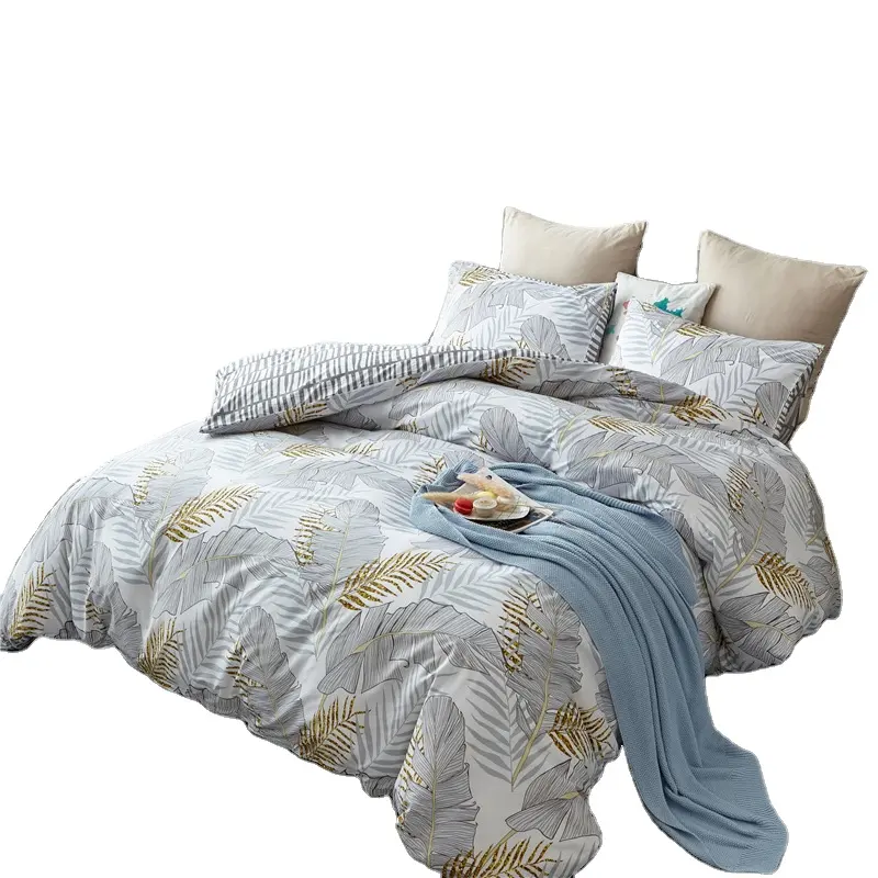 ベッドシーツ寝具セット毎日使用ベッドシーツセットコレクションキングとクイーンサイズのベッド無地の羽毛布団カバーホームラグジュアリーセット