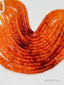 Cuentas Rondelle facetadas sombreadas de cornalina natural, 5mm, tamaño 8 pulgadas, hebra para fabricación de joyas y diseños artesanales - Product Image 4