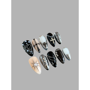 Uñas Postizas Gothic Majesty, Diseño Elegante para Arte de Uñas - Product Image 1