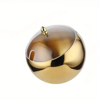 Bol à sauce oblique en acier inoxydable poli, couvercle sphérique, plat pour fondue, buffet, panier à assaisonnement, pot, plat, récipient, salade, fête