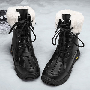 Botas de nieve de nuevo estilo para damas, de media pantorrilla, aptas para niños, modernas, gruesas, antideslizantes y cálidas, de algodón, para invierno. - Product Image 4
