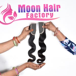 Cabello Humano Indio de Alta Calidad a Precio de Mayoreo, Proveedor y Exportador de Extensiones Remy con Cierre Bodywave Disponibles para la Venta - Product Image 3